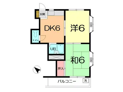 コート吉野(2DK/3階)の間取り写真