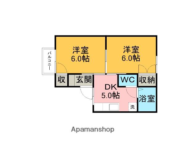 アイビーエル(2DK/2階)の間取り写真