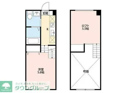 CHALET東中山(1K/1階)の間取り写真