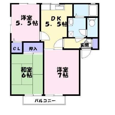 ディアス・オークラ(3DK/2階)の間取り写真