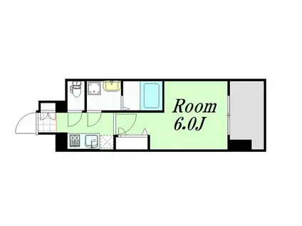 レジュールアッシュOSAKAGATEWAY(1K/4階)の間取り写真