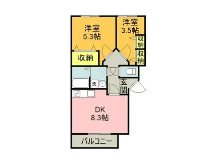 プレステージT(1LDK/3階)の間取り写真