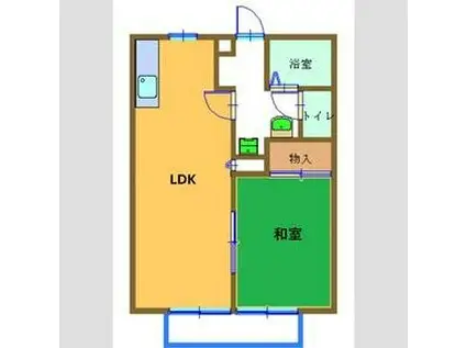 ハイツデアイ(2DK/1階)の間取り写真