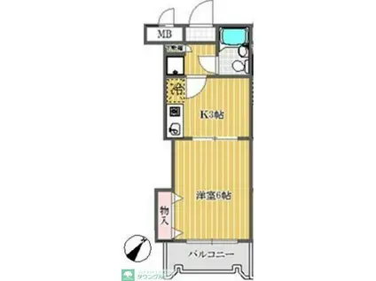 メゾン・ド緑町(1K/3階)の間取り写真