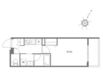 ハーモニーレジデンス品川高輪(1K/4階)の間取り写真