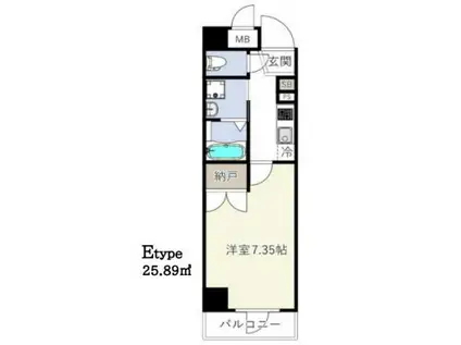 ES GRANDE門前仲町(1K/5階)の間取り写真