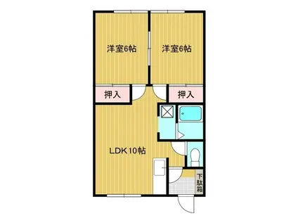 サンセットヒル(2LDK/2階)の間取り写真