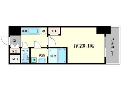 エスレジデンス南堀江(1K/12階)の間取り写真