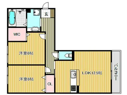 PRATO VERDE(2LDK/1階)の間取り写真