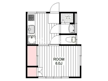 カメリアハウス(1K/2階)の間取り写真