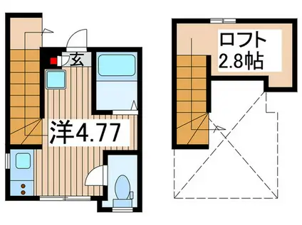 LIBERTA本前川(ワンルーム/2階)の間取り写真