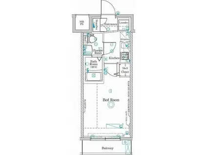 ラフィスタ川口(1K/4階)の間取り写真