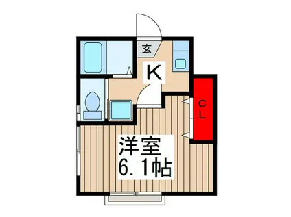 マインドハウス(1K/2階)の間取り写真
