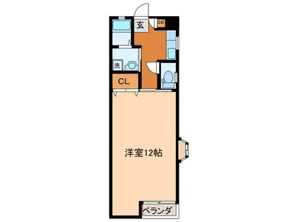 パロスさとがおか(1K/2階)の間取り写真