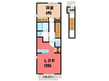 プレステージ(1LDK/2階)の間取り写真
