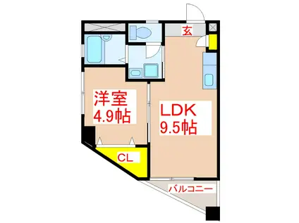 グリーンテラス佐藤(1LDK/3階)の間取り写真