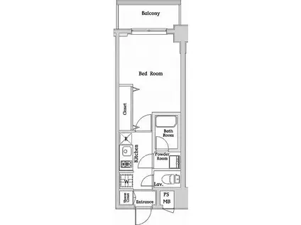 ハーモニーレジデンス西麻布(1K/6階)の間取り写真