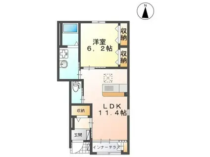 リバティハイツ・美(1LDK/1階)の間取り写真