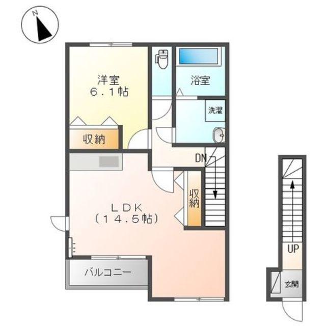 パレット小泉1(1LDK/2階)の間取り写真