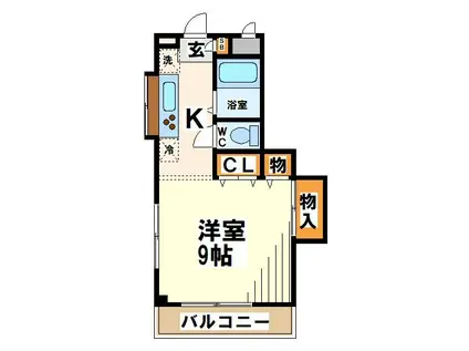 メイプルヒルズ(1K/2階)の間取り写真