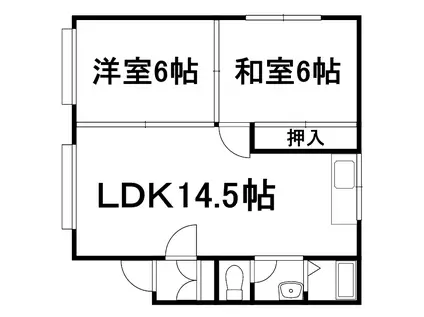 アイワハイツ(2LDK/2階)の間取り写真