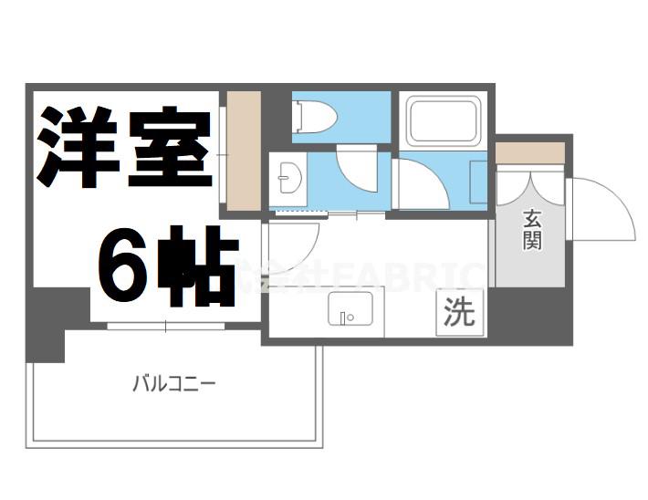 セルン新町(1K/8階)の間取り写真