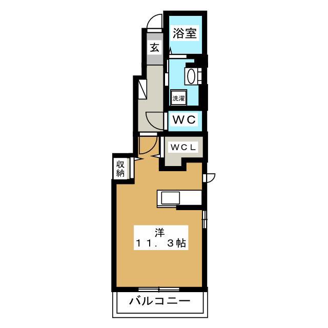 REDIA(ワンルーム/1階)の間取り写真