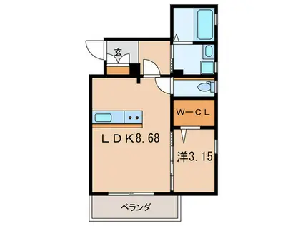 THE HILLS KOKURA(1LDK/7階)の間取り写真