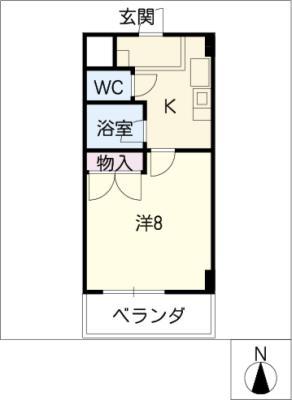 MUSE MIZUHO(1K/2階)の間取り写真