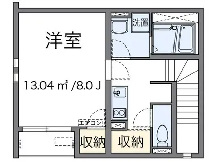 クレイノエタールII57261(1K/2階)の間取り写真