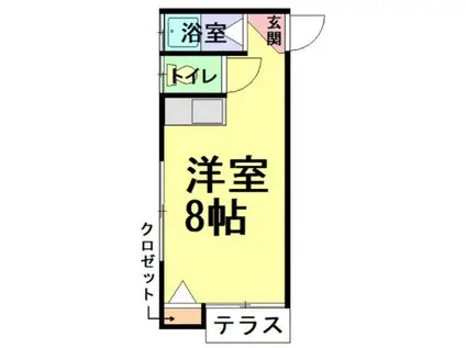 アオキコーポ(ワンルーム/1階)の間取り写真