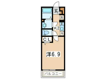 リブリブランメゾン1番館(1K/3階)の間取り写真