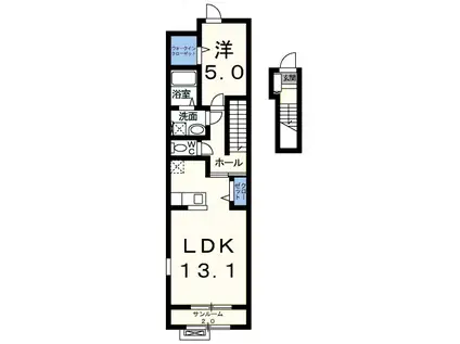 ヴィラ 沢村(1LDK/2階)の間取り写真