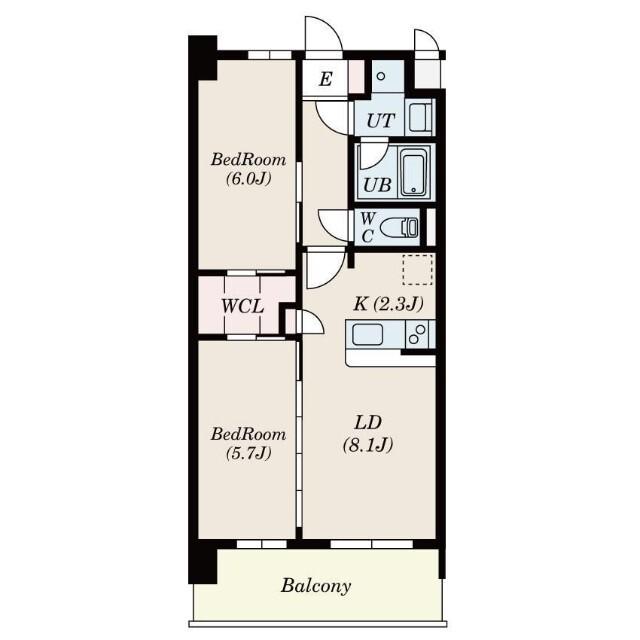S-RESIDENCE博多駅南AFFORD(2LDK/5階)の間取り写真
