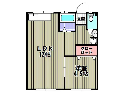 川端マンション(1LDK/2階)の間取り写真