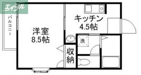 ティファナ(1DK/2階)の間取り写真