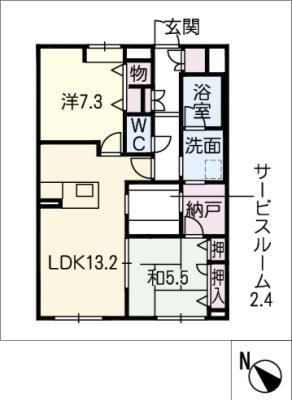 AIRES TRES(2SLDK/1階)の間取り写真