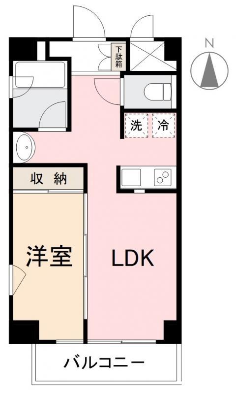 コリドールサン(1LDK/7階)の間取り写真