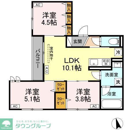 セレスティア高島平II(3LDK/2階)の間取り写真
