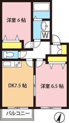 エラパルド上北沢 一番館(2DK/2階)の間取り写真