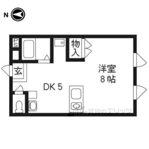 槇島センタービル(1DK/2階)の間取り写真