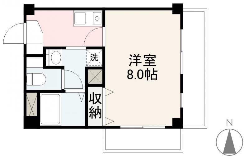 シティハイツかし(1K/2階)の間取り写真