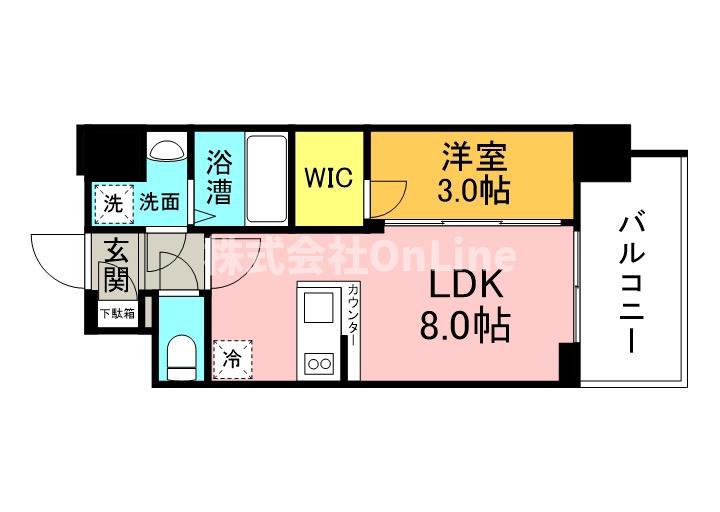 エスリード大阪城イースト(1LDK/9階)の間取り写真