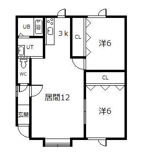 ウィット66(2LDK/1階)の間取り写真
