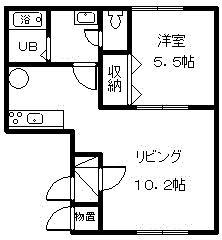 R&M FIRST(1LDK/1階)の間取り写真