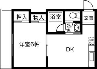 高蔵寺マンション(1DK/4階)の間取り写真