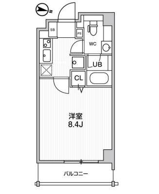LUNIQ錦糸町(1K/2階)の間取り写真