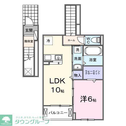 ビオレタA(1LDK/2階)の間取り写真