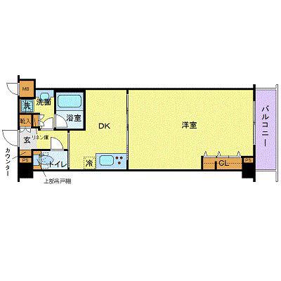 フェニックス江戸川橋(1DK/4階)の間取り写真