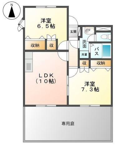 コンフォート(2LDK/1階)の間取り写真